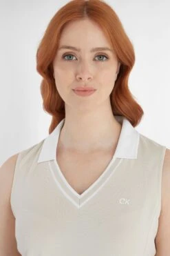 Calvin Klein Golf Cream Delaware Sleeveless Polo Shirt -Tienda Barata Deporte D68642s4