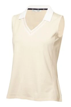 Calvin Klein Golf Cream Delaware Sleeveless Polo Shirt -Tienda Barata Deporte D68642s5