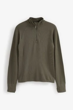 Next Khaki Seamless Ribbed Zip Neck Layer Top-Caqui 16 Next Khaki Seamless Ribbed Zip Neck Layer Top-Caqui -Tienda Barata Deporte D71 568s6