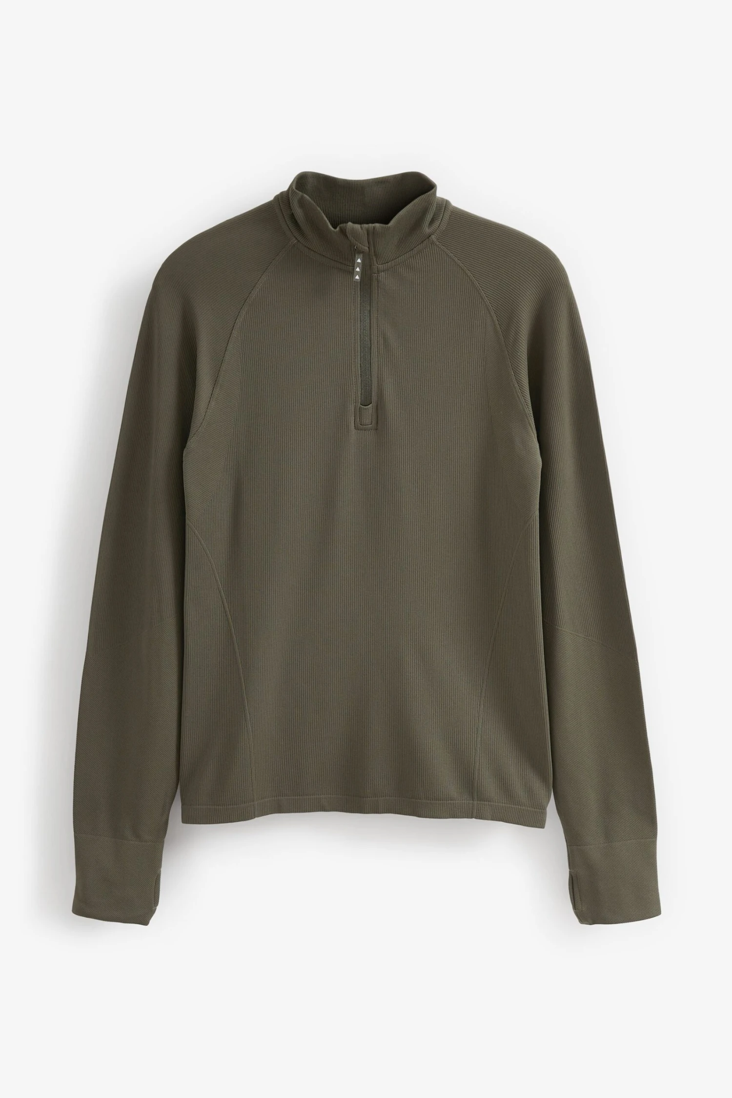 Next Khaki Seamless Ribbed Zip Neck Layer Top-Caqui 6 Next Khaki Seamless Ribbed Zip Neck Layer Top-Caqui - Imagen 6