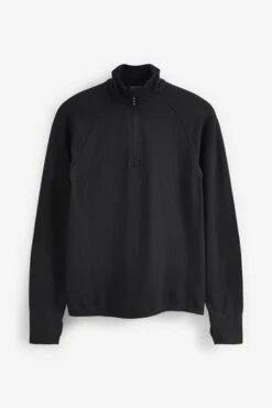 Next Black Seamless Ribbed Zip Neck Layer Top-Negro -Tienda Barata Deporte D71567 1