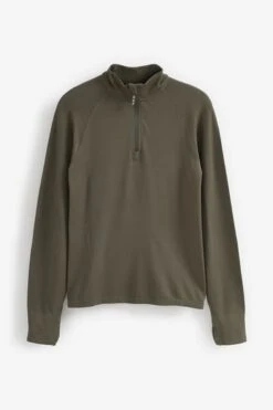 Next Khaki Seamless Ribbed Zip Neck Layer Top-Caqui 19 Next Khaki Seamless Ribbed Zip Neck Layer Top-Caqui -Tienda Barata Deporte D71568