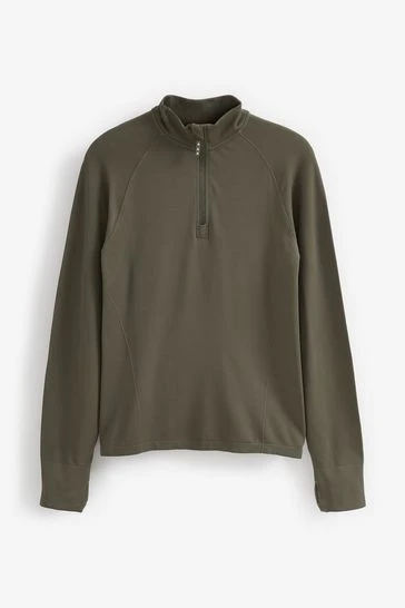 Next Khaki Seamless Ribbed Zip Neck Layer Top-Caqui 9 Next Khaki Seamless Ribbed Zip Neck Layer Top-Caqui - Imagen 9