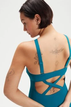 Speedo Womens Green Shaping Enlace Swimsuit -Tienda Barata Deporte D74089s5