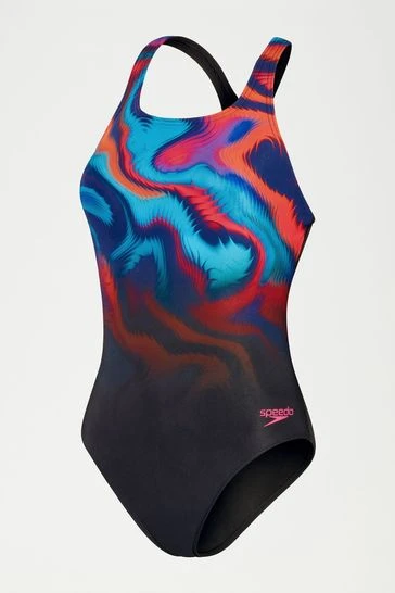 Speedo Womens Digital Printed Medalist Swimsuit-Azul Marino 8 Speedo Womens Digital Printed Medalist Swimsuit-Azul Marino - Imagen 8