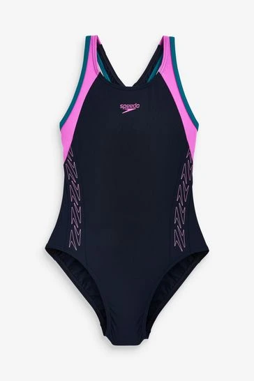Speedo Womens Navy/Purple HyperBoom Flyback Swimsuit 9 Speedo Womens Navy/Purple HyperBoom Flyback Swimsuit - Imagen 9