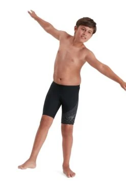 Speedo Boys Medley Logo Jammer Black Shorts