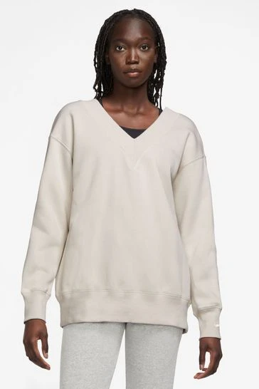 Nike Ivory/Black V-Neck Fleece Sweatshirt 4 Nike Ivory/Black V-Neck Fleece Sweatshirt - Imagen 4