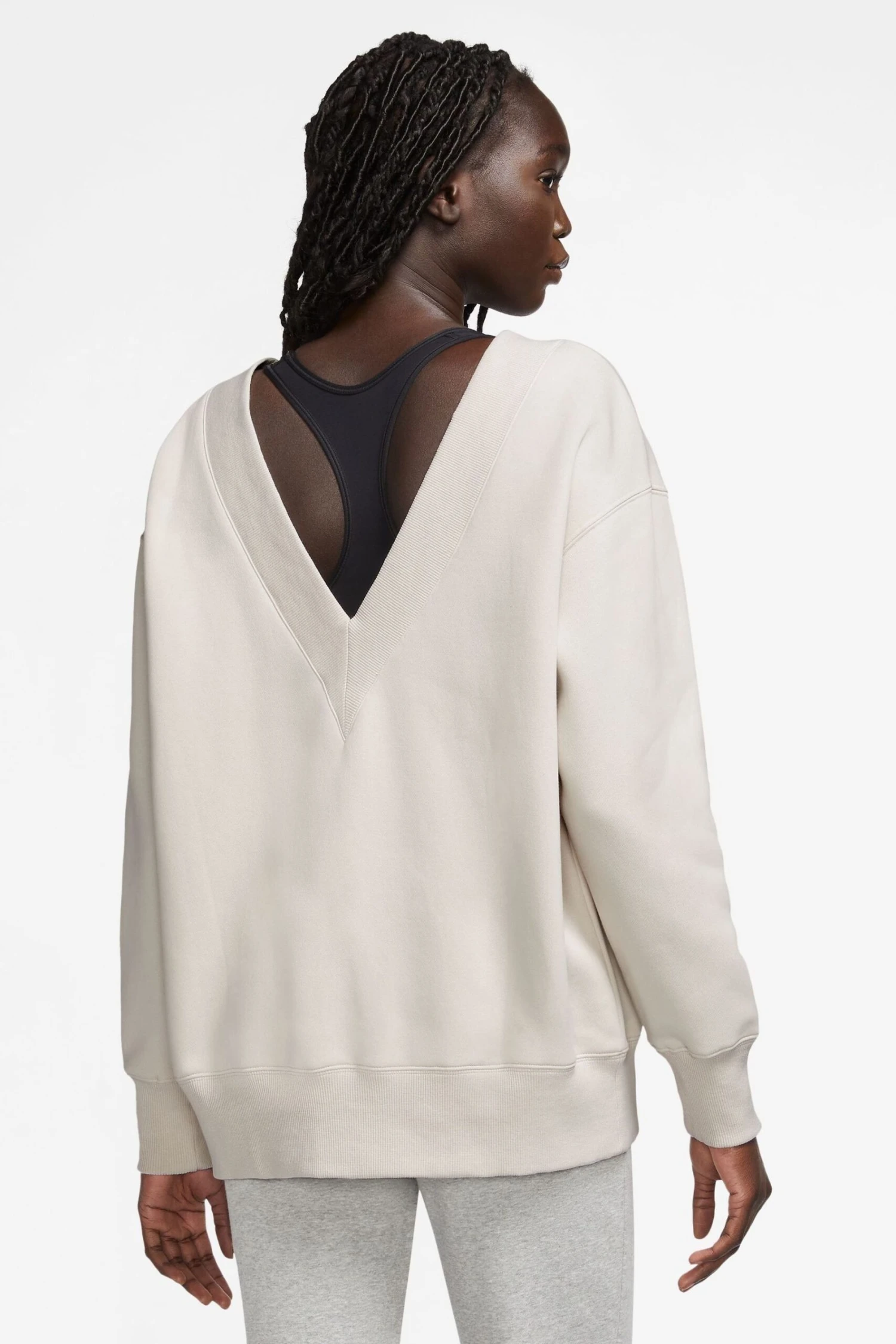 Nike Ivory/Black V-Neck Fleece Sweatshirt 2 Nike Ivory/Black V-Neck Fleece Sweatshirt - Imagen 2