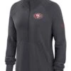 Nike Grey Fanatics Womens San Francisco 49ers Nike Dri Fit Half Zip Sweat Top