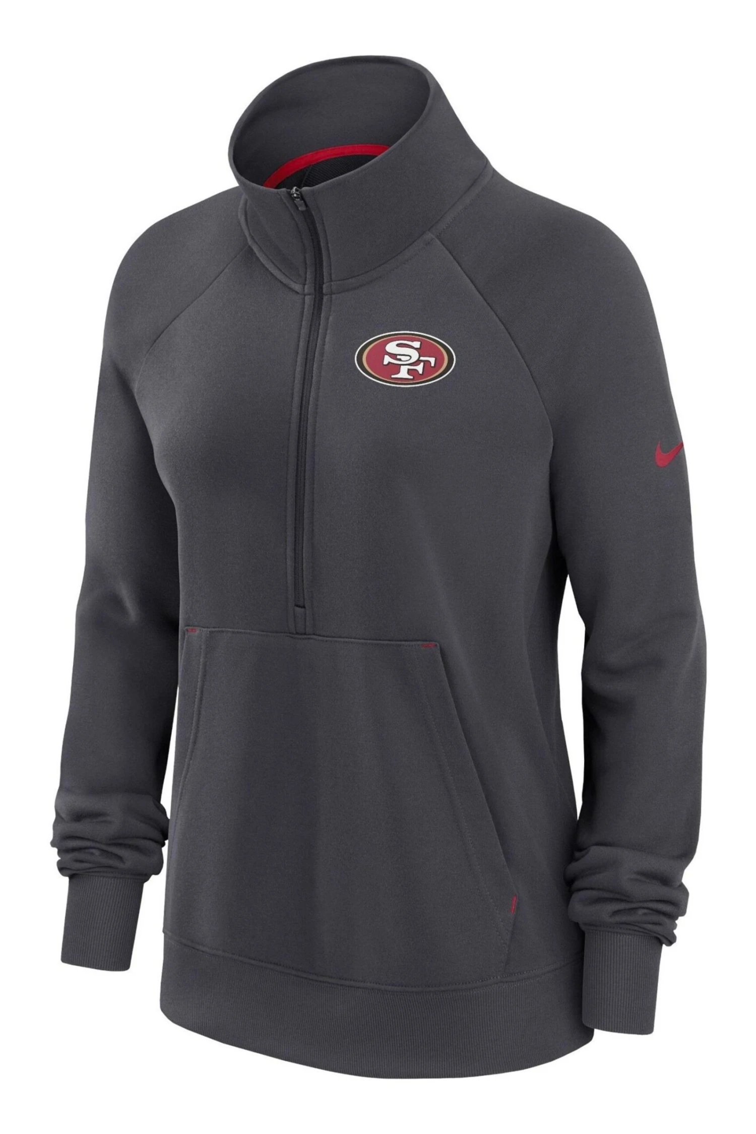Nike Grey Fanatics Womens San Francisco 49ers Nike Dri Fit Half Zip Sweat Top 1 Nike Grey Fanatics Womens San Francisco 49ers Nike Dri Fit Half Zip Sweat Top