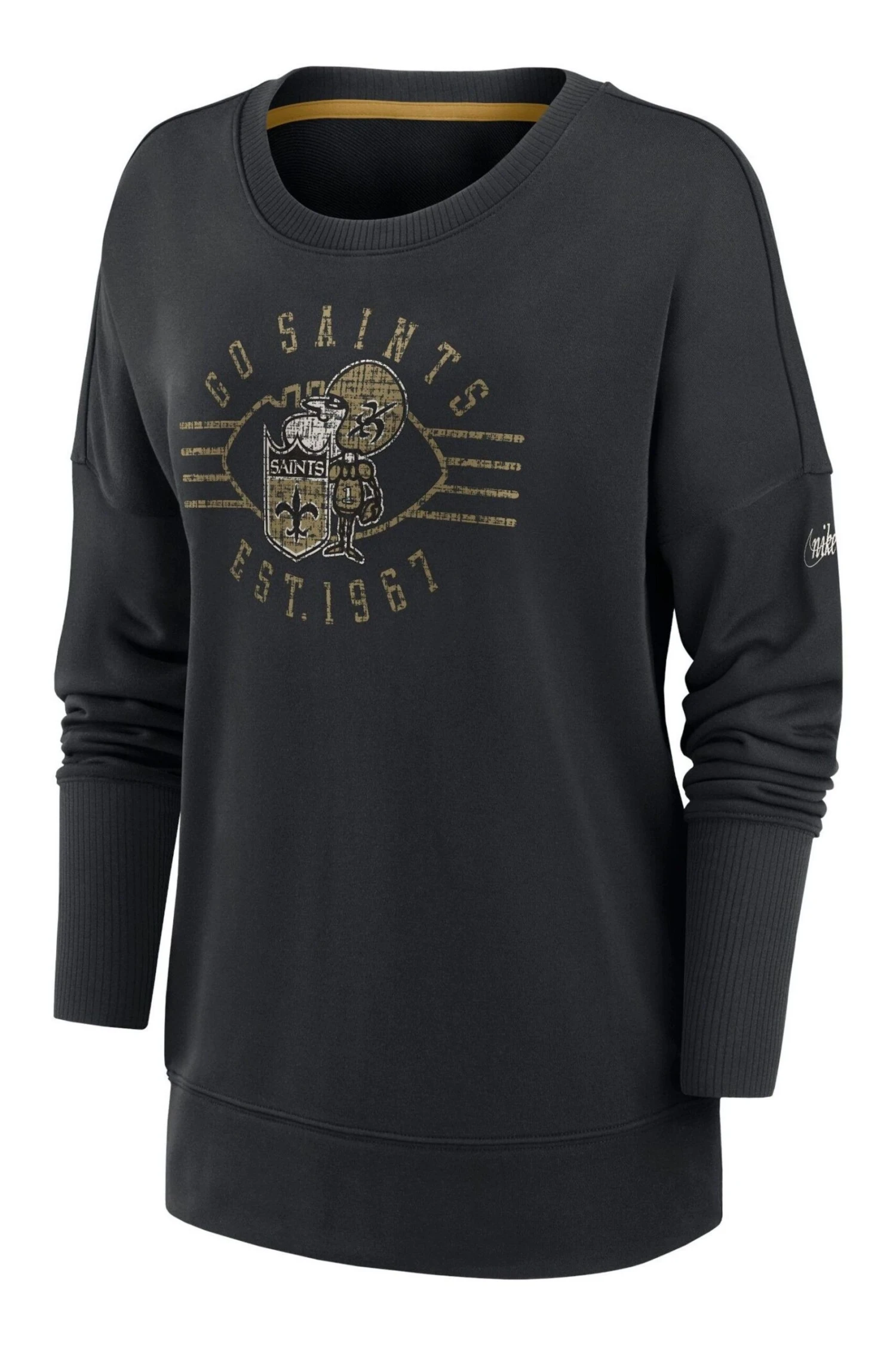 Nike Black Fanatics Womens New Orleans Saints Historic Dri-FIT Drop Shoulder Crew 1 Nike Black Fanatics Womens New Orleans Saints Historic Dri-FIT Drop Shoulder Crew