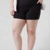 Athleta Black Salutation 5 Inch High Rise Cycling Shorts