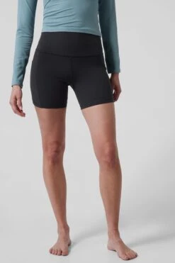 Athleta Black Salutation 5 Inch High Rise Cycling Shorts -Tienda Barata Deporte K41870s3
