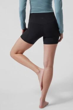 Athleta Black Salutation 5 Inch High Rise Cycling Shorts -Tienda Barata Deporte K41870s4