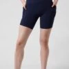 Athleta Blue Salutation 7 Inch High Rise Cycling Shorts-Azul