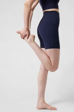 Athleta Blue Salutation 7 Inch High Rise Cycling Shorts-Azul -Tienda Barata Deporte K41911s3