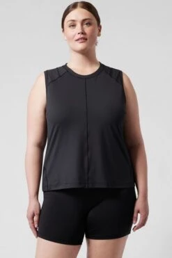 Athleta White High Neck UPF Mesh Tank-Blanco -Tienda Barata Deporte K41913