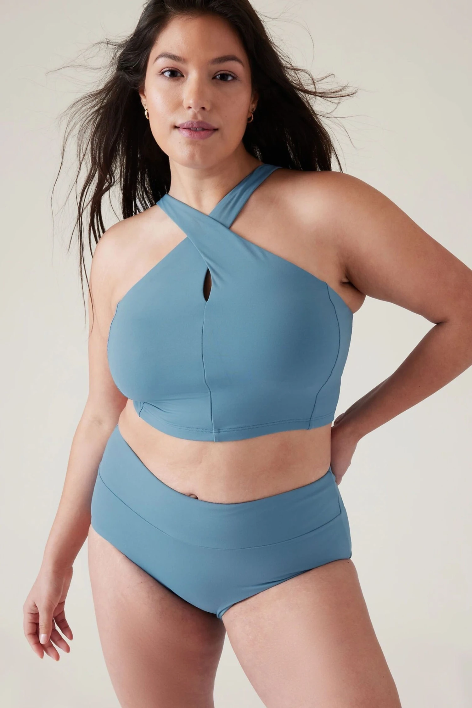 Athleta Black D-DD Cup Crossed Bikini Top-Negro 1 Athleta Black D-DD Cup Crossed Bikini Top-Negro