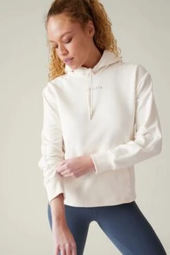 Athleta Cream Breathable Hoodie-Crema -Tienda Barata Deporte K42478