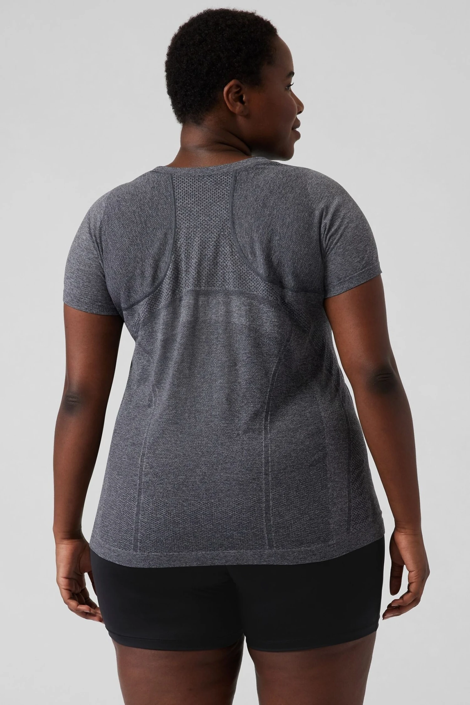 Athleta Grey Momentum Seamless Heather Top 2 Athleta Grey Momentum Seamless Heather Top - Imagen 2