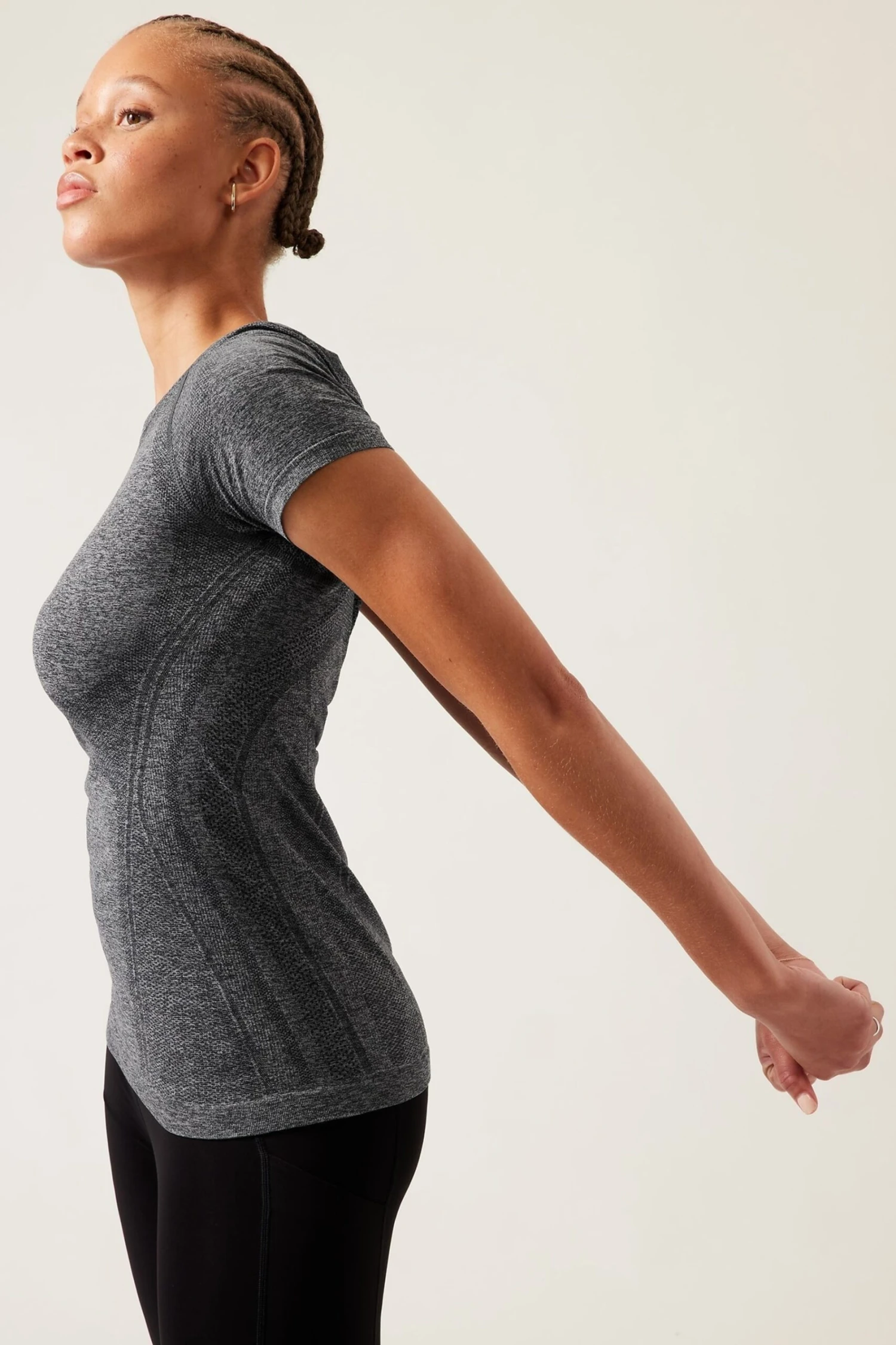 Athleta Grey Momentum Seamless Heather Top 4 Athleta Grey Momentum Seamless Heather Top - Imagen 4