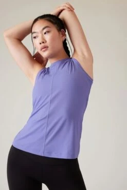 Athleta White High Neck UPF Mesh Tank-Blanco -Tienda Barata Deporte K59023