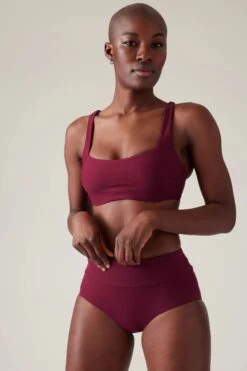 Athleta Brown Square Neck Bra Cup Bikini Top -Tienda Barata Deporte K59026s3