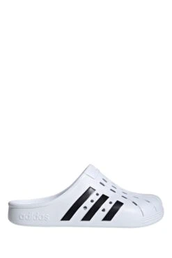 Adidas White Adilite Slide-Blanco