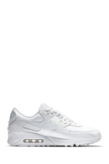 Nike White Air Max 90 Leather Trainers-Blanco 13 Nike White Air Max 90 Leather Trainers-Blanco - Imagen 13