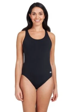 Zoggs Black Cottesloe Powerback One Piece Swimsuit