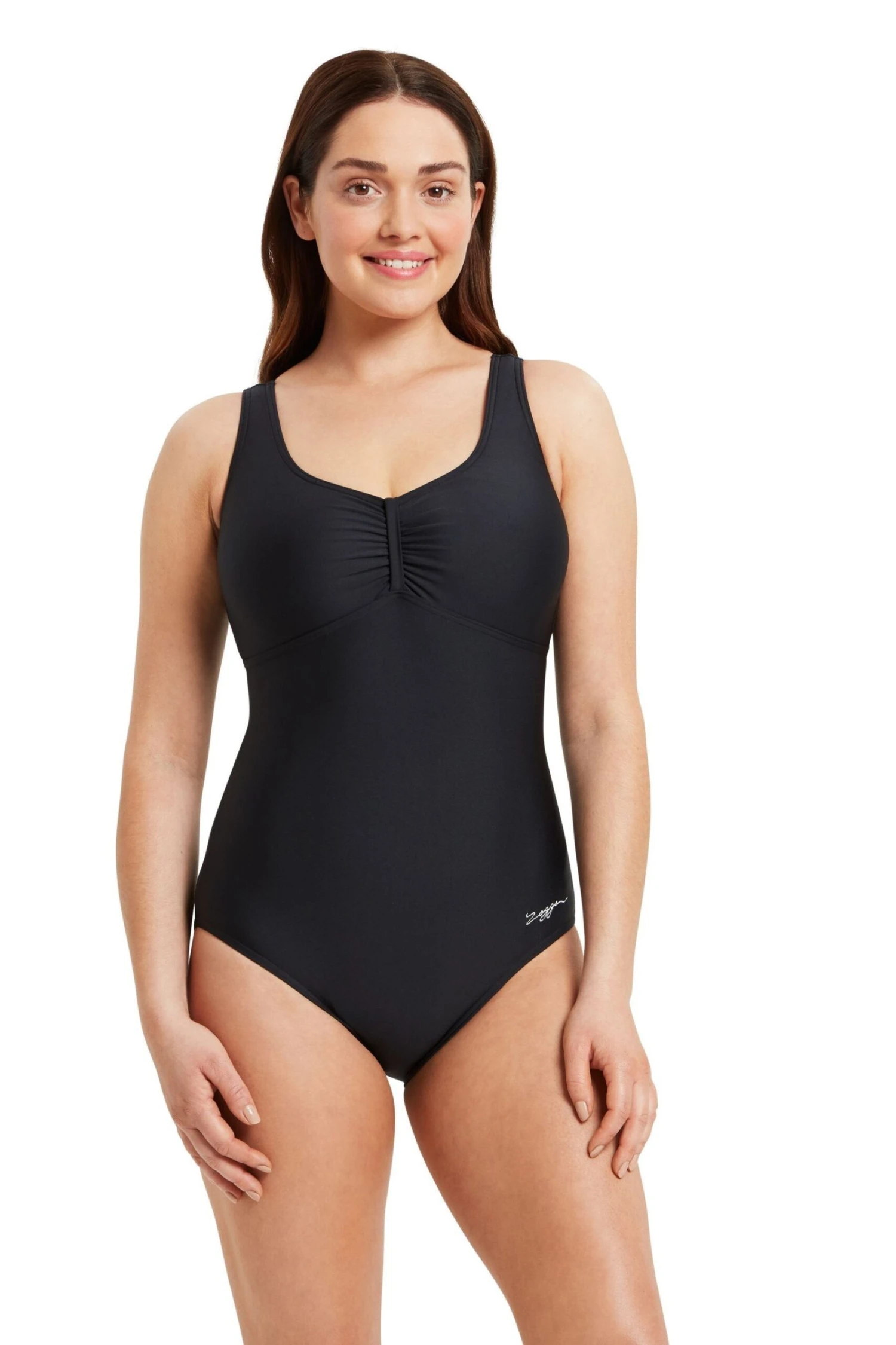 Zoggs Black Marley Scoopback One Piece Swimsuit 1 Zoggs Black Marley Scoopback One Piece Swimsuit