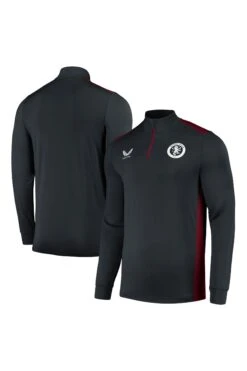 Castore Grey Aston Villa Staff Training 1/4 Zip Midlayer Top