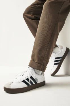 Adidas White/Black Sportswear Adult VL Court 3.0 Trainers-Blanco/Negro