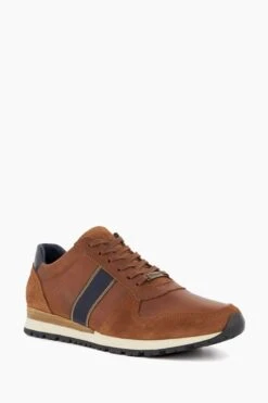 Dune London Treck Stripe Webbing Runner Brown Trainers -Tienda Barata Deporte N42414s3
