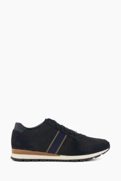 Dune London Blue Treck Stripe Webbing Runner Trainers