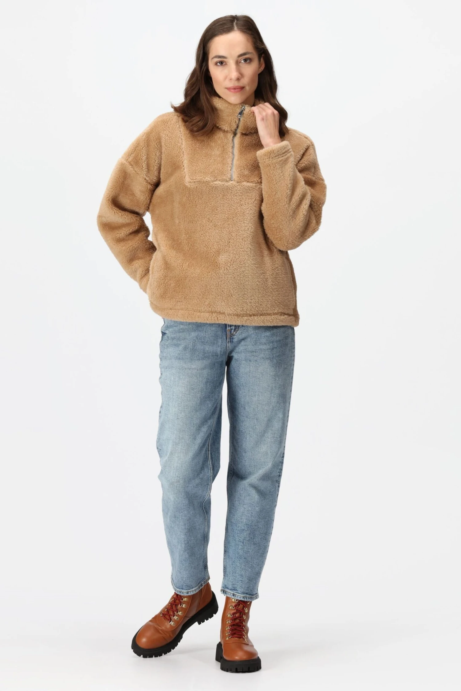 Regatta Natural Zeeke Half Zip Fluffy Fleece 4 Regatta Natural Zeeke Half Zip Fluffy Fleece - Imagen 4