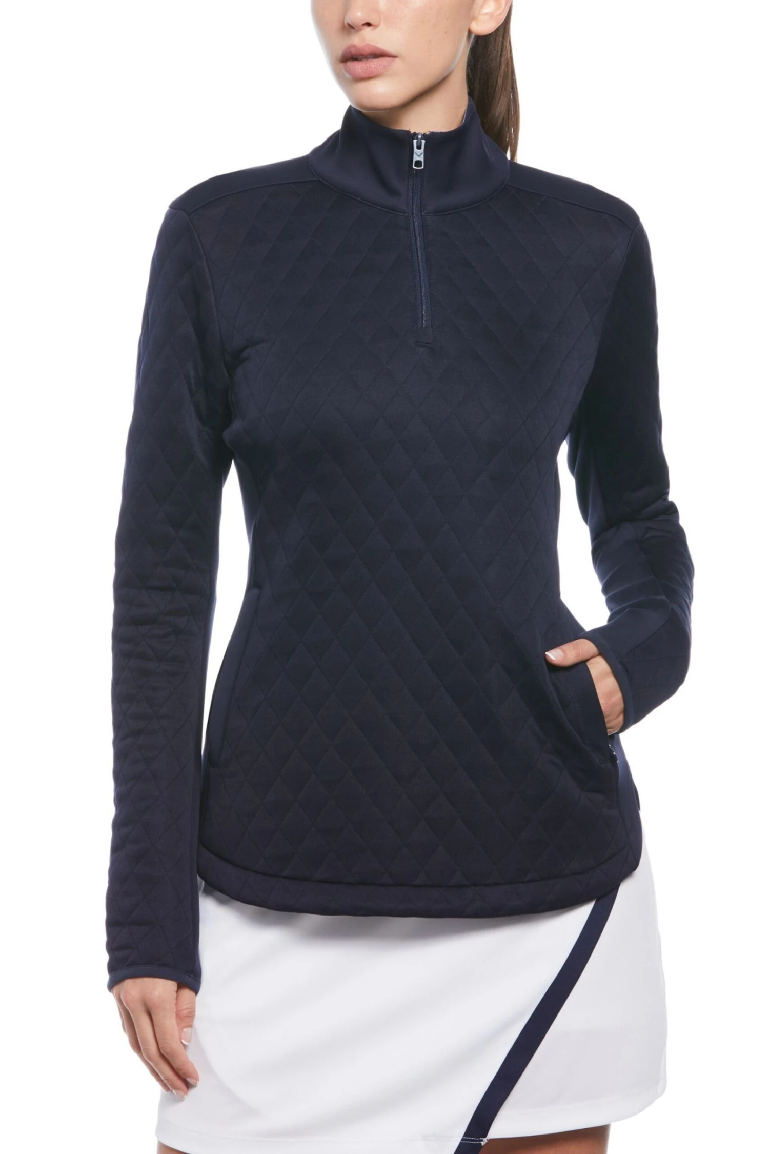 Callaway Apparel Ladies Blue Golf Quilted Fleece 1 Callaway Apparel Ladies Blue Golf Quilted Fleece