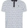 Original Penguin Golf Mens Allover Atomic Cocktail Print Black Polo Shirt