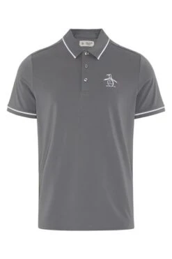 Original Penguin Golf Mens Grey Heritage Polo Shirt With Oversized Pete Logo -Tienda Barata Deporte N62439