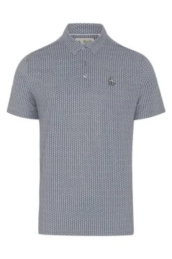 Original Penguin Golf Mens Grey All Over Pete Printed Polo Shirt