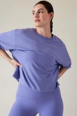 Athleta Grey Bliss Crew Neck Sweat Top-Gris -Tienda Barata Deporte Q39664