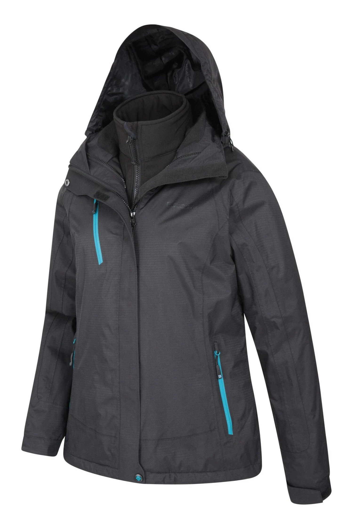 Mountain Warehouse Black Bracken Extreme Womens 3 In 1 Waterproof Jacket 4 Mountain Warehouse Black Bracken Extreme Womens 3 In 1 Waterproof Jacket - Imagen 4