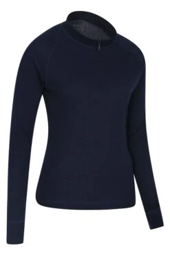 Mountain Warehouse Navy Talus Womens Zip Neck Thermal Top-Azul Marino -Tienda Barata Deporte R05254s3