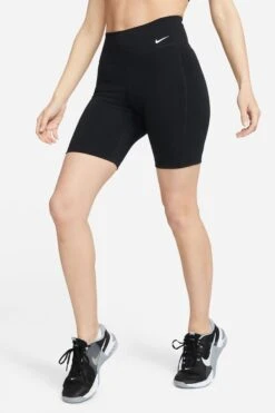 Nike Navy Dri-FIT One Mid-Rise 7" Leak Proof Cycling Shorts-Azul Marino