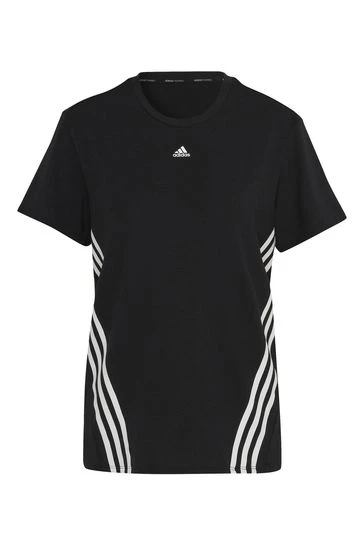 Adidas Black Performance Train Icons 3-stripes T-Shirt-Negro 8 Adidas Black Performance Train Icons 3-stripes T-Shirt-Negro - Imagen 8