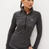 Under Armour Black Tech Half Zip Solid Top-Negro