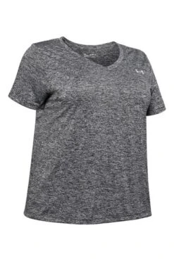 Under Armour Curve Charcoal Grey Tech Twist V-Neck T-Shirt -Tienda Barata Deporte T60705