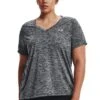 Under Armour Curve Charcoal Grey Tech Twist V-Neck T-Shirt