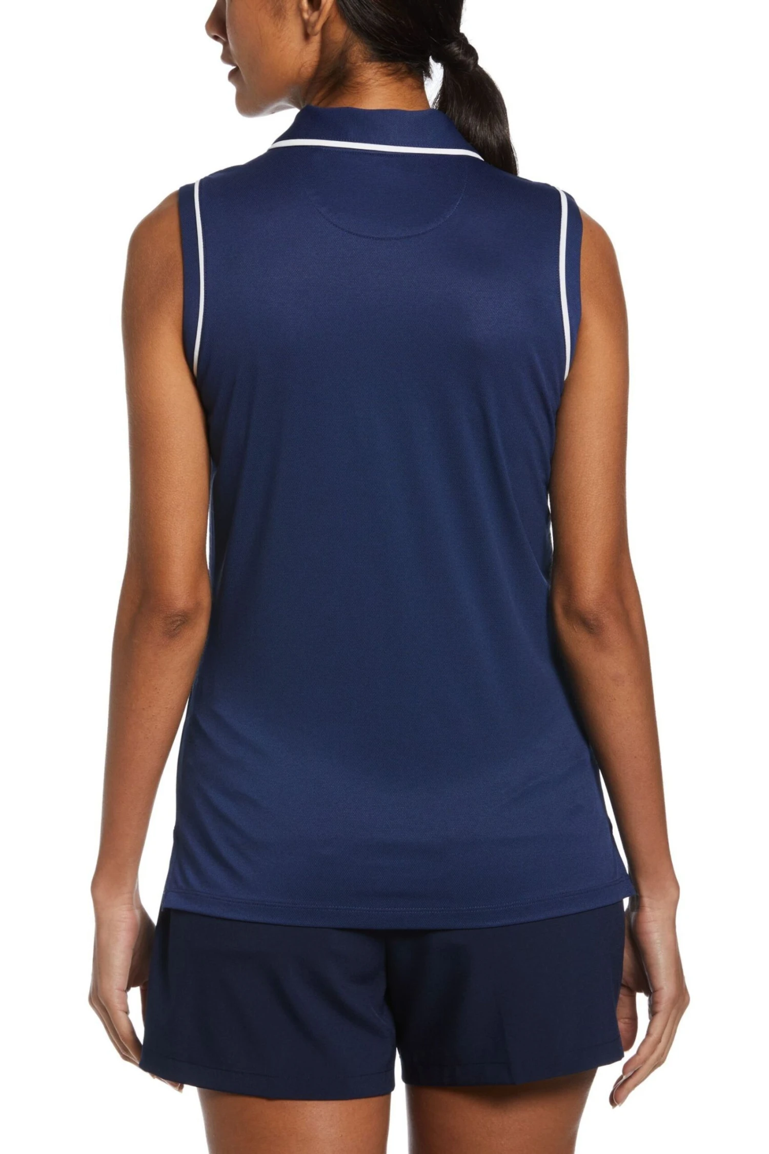 Original Penguin Golf Ladies Blue Sleeveless Veronica Polo Shirt 2 Original Penguin Golf Ladies Blue Sleeveless Veronica Polo Shirt - Imagen 2